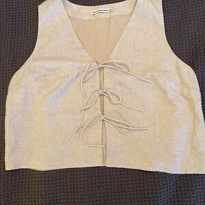 Abercrombie & Fitch Beige Lace-Up Tank Top